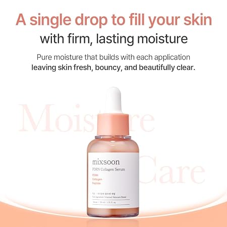 mixsoon PDRN Collagen Serum -Firming, Hydrating and Revitalizing for Face, Lightweight Peptide Hydrating Moisturizer