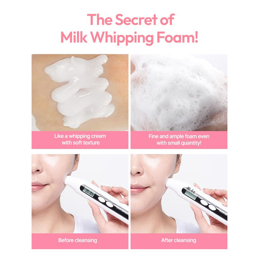 G9SKIN White in Milk Whipping Foam – Moisturizing Whipped Facial Cleanser for Radiant Skin
