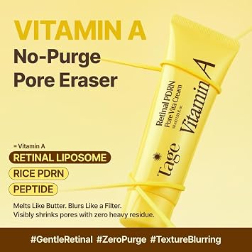 Tage Vita A Retinal PDRN Pore Booster Cream, Face&Body Moisturizer, 1.69 oz For Sensitive Skin, Lightweight Face Moisturizer, Melts Like Butter, Low-Sting Retinal, Rice PDRN 5,000ppm, Korean Skincare
