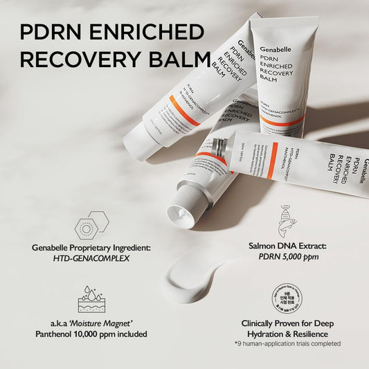 Genabelle PDRN Enriched Recovery Balm –5,000 ppm PDRN & 10,000 ppm Panthenol Soothing Repair Cream for Sensitive Skin, Hydration & Barrier Strengthening, Glass Skin, Korean Skincare