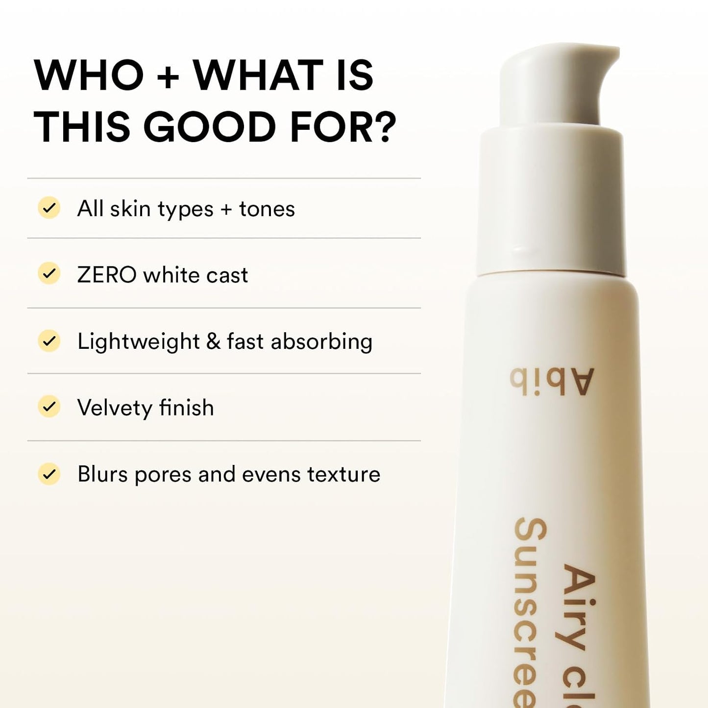 Abib Airy Clear Sunscreen Gel SPF 30, Semi-matte, Pore-smoothing Primer with SPF, Korean Suncreen with No White Cast, Suncare, Skincare