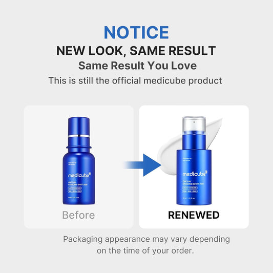 medicube Exosome Shot Zero 7,500 PPM Spicule Facial Serum, Liquid Skin Booster Serum, Exosome, AHA+BHA+PHA Pore Care, Dead Skin Cells, Skin Texture, Korean Skincare