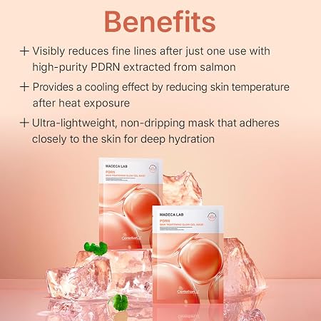 CENTELLIAN 24 Madeca Lab PDRN Firming Glow Korean Hydrogel Face Mask | Hydrogel Face Mask with PDRN, TECA and Niacinamide for Firmness, Hydration, Elasticity and Radiant-Looking Skin