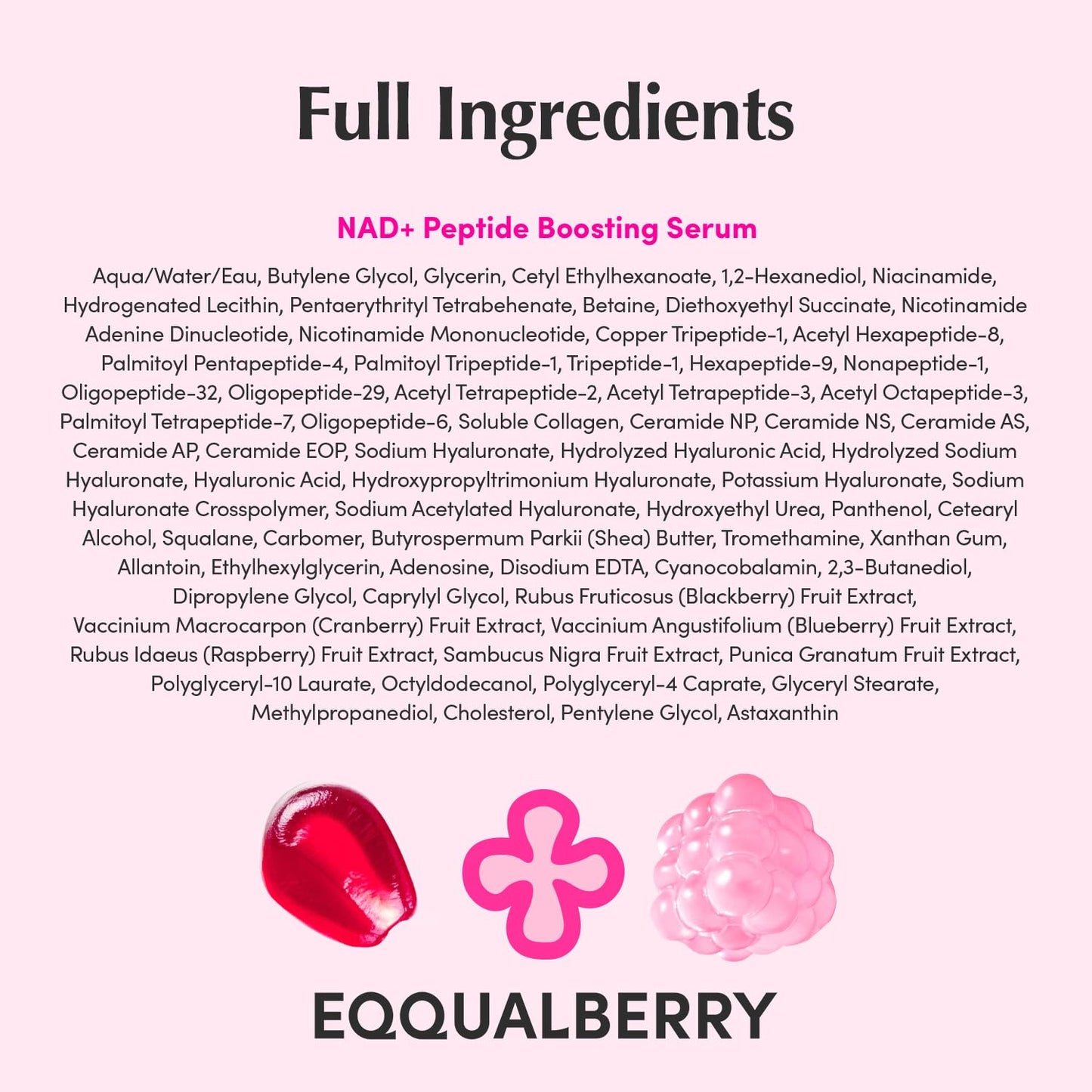 EQQUALBERRY NAD+ Peptide Boosting Serum, 14 Peptide Serum for Face, Neck & Body, Niacinamide 2% & Vegan Collagen for Anti-Aging, Firming & Lifting, Korean Skincare