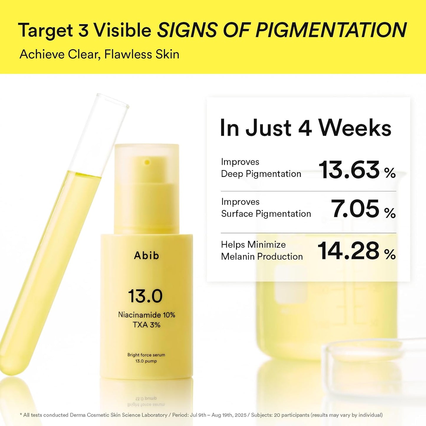 Abib Bright Force Serum 13.0 Pump, 10% Niacinamide + 3% TXA, Brightening Serum for Uneven Skin Tone, Hyperpigmentation, Glass Skin Glow, Korean Skincare