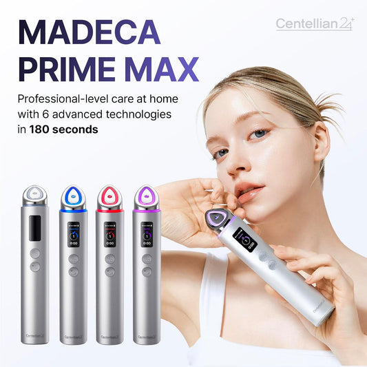CENTELLIAN24 Madeca Prime Max Silver, Facial Beauty Device for Firming, Brightening & Hydration, 6 Energy Technologies to Improve Skin Tone, Enhance Skincare Absorption, At-Home Skin Care Tool