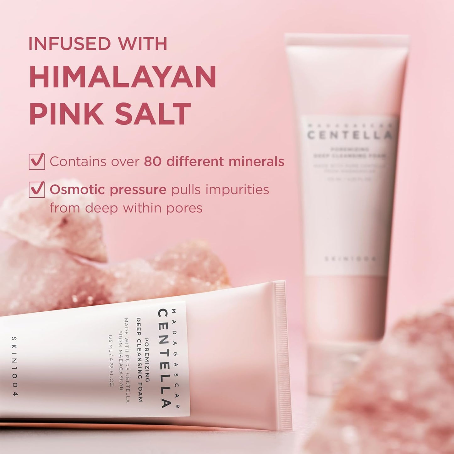 SKIN1004 Poremizing Deep Cleansing Foam - Makeup Remover, Korean Face Cleanser with Himalayan Pink Salt & Madagascar Centella Asiatica for Facial Pore Cleansing