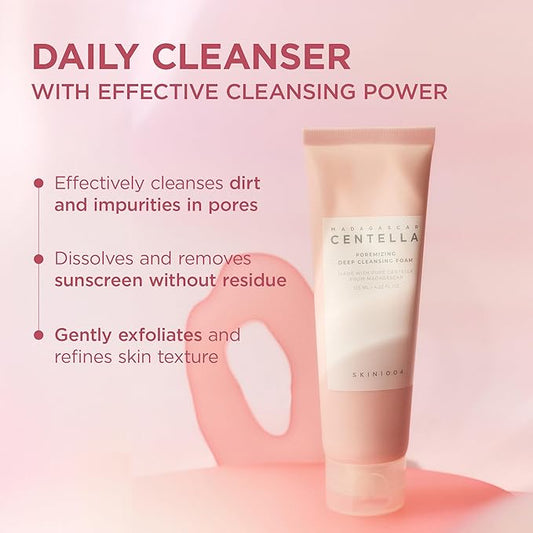 SKIN1004 Poremizing Deep Cleansing Foam - Makeup Remover, Korean Face Cleanser with Himalayan Pink Salt & Madagascar Centella Asiatica for Facial Pore Cleansing