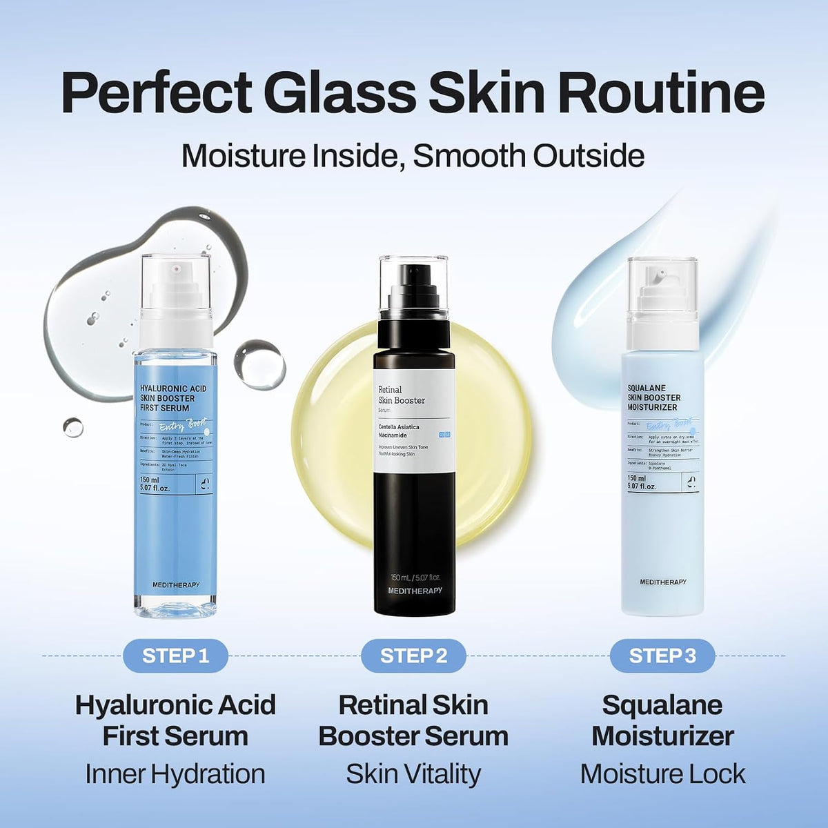 MEDITHERAPY Retinal Skin Booster Serum, Retinaldehyde, Niacinamide, Cica, Korean Hydrating Face & Body Serum for Dull, Uneven Skin, All Skin Types, K-Beauty