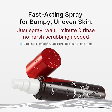 medicube Red Body Peeling Shot, AHA + BHA Exfoliating Body Spray for Summer-Ready Smooth Skin, Treats Strawberry Skin, Bumps & Breakouts