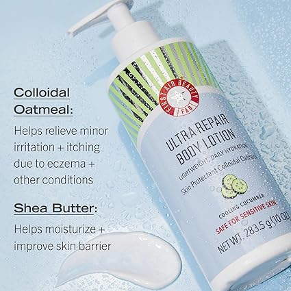 Loción corporal reparadora ultra de First Aid Beauty - Pepino refrescante