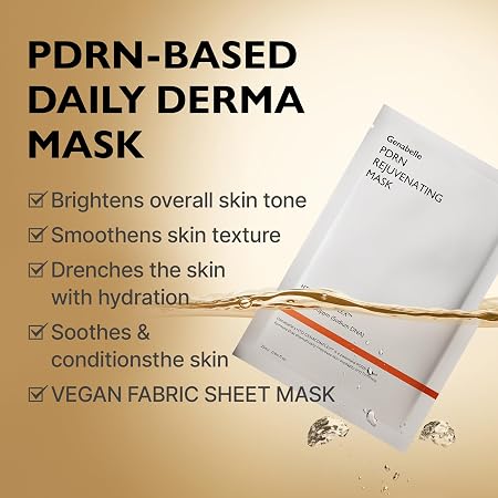 Genabelle PDRN Rejuvenating Mask Sheet - Lightweight Glass Skin & Toning Mask Sheet with PDRN, Niacinamide, Hyaluronic Acid, To Deeply Hydrate, Cool, and Visibly Plump the Skin
