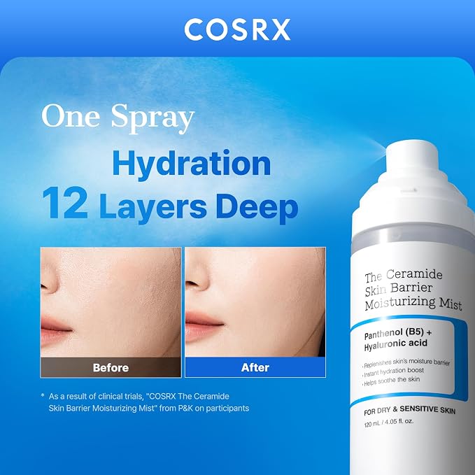 COSRX Barrier Cream Face Mist - Milky Toner with Ceramide & Hyaluronic Acid, Hydrating and Soothing Facial Spray for All Skin Types