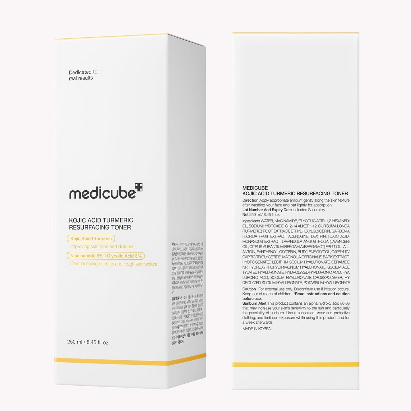 medicube Kojic Acid Turmeric Smoothing Toner for Face & Body | Lightweight Toner for Balancing Uneven Skin Tone & Texture | Niacinamide, Glycolic Acid for Clear Glass Skin