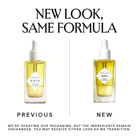 HERBIVORE Nova Bi-Phase Facial Oil, Hydrating, Boosts Radiance Bi-phase face oil with fermented niacinamide, turmeric & squalane. Hydrates, boosts glow and helps even tone