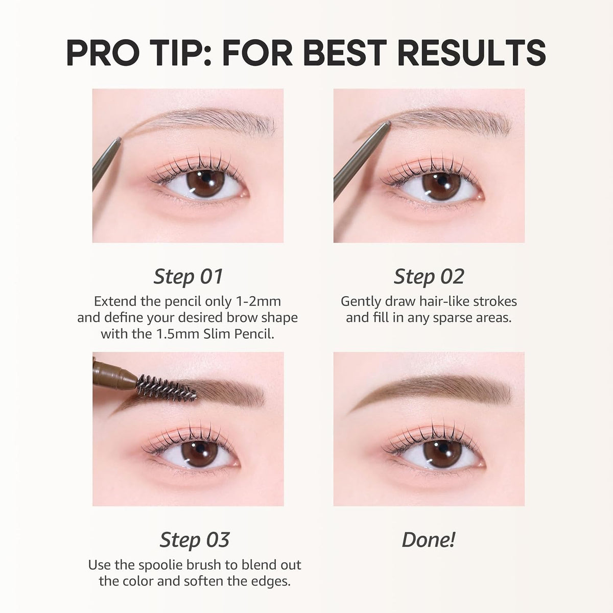 PERIPERA Speedy Skinny Brow (09 Taupe Brown),1.5mm Precise Eyebrow Pencil, Dual-Sided Fine Tip Shades, Define Fills Brow Make up, K Beauty, Korean Make-up, Safe for Sensitive Skin