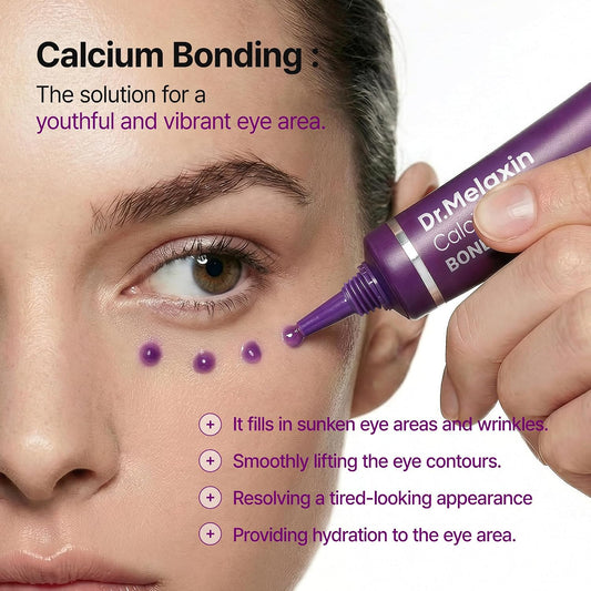 Dr.Melaxin Calcium Bonding Eye Cream with Peptides & Rebornic, Firming Eye Treatment for Wrinkles & Puffy Eyes, Elastin for Dark Circles & Hydrating Care