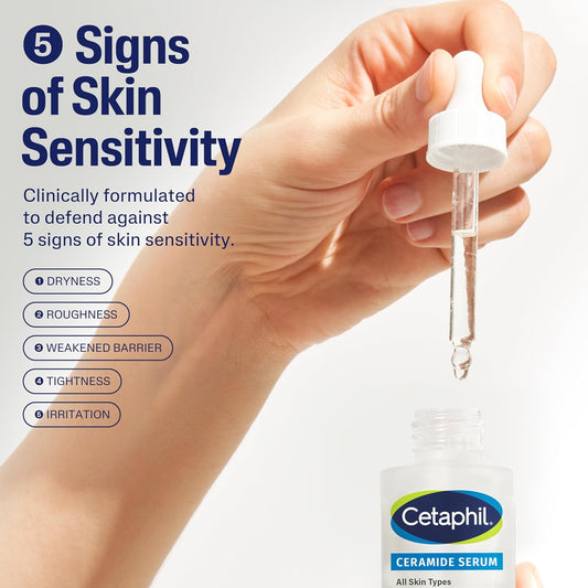 Cetaphil Ceramide Serum Skin Barrier Repair Sensitive Skin, Ceramides + Centella Asiatica, Restores Skin Barrier, Hydrating, Fragrance Free, Dermatologist Tested, Dry Sensitive Skin