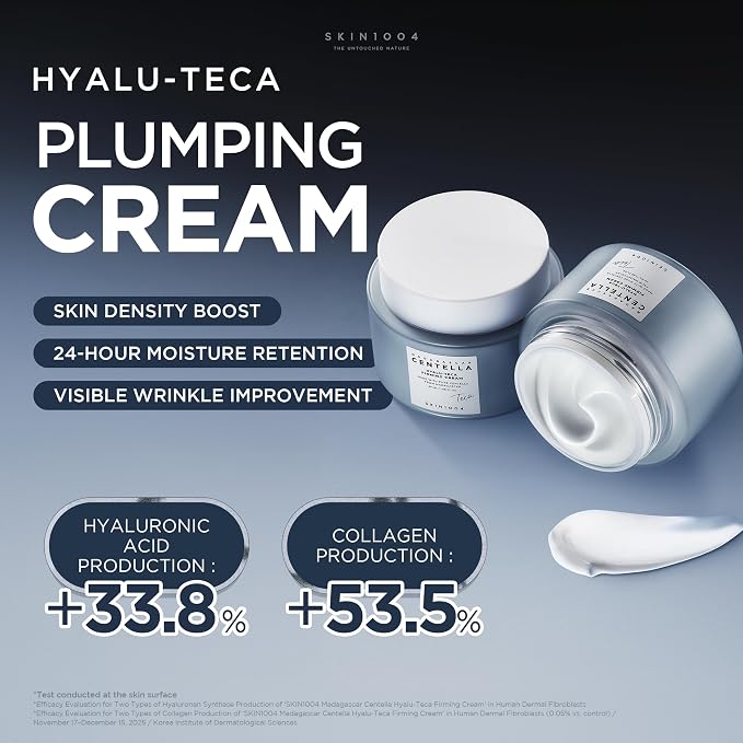SKIN1004 Hyalu TECA Firming Cream, Face Moisturizer for Dewy, Plump Skin, Night Cream for Deep Hydration & Elasticity, Ceramide & Centella for Skin Barrier Support