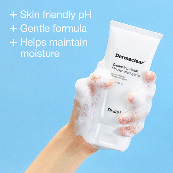 Dr. Jart+ Dermaclear PH Foam Cleanser A moisturizing cleansing foam with a gel-to-foam texture that balances the skin’s pH and provides healthy care.