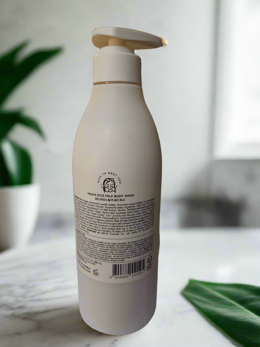 Midha Rice Milk Body Wash - Peony Muguet Orchid Scent - Leaves the skin feeling soft, refreshed, and moisturized