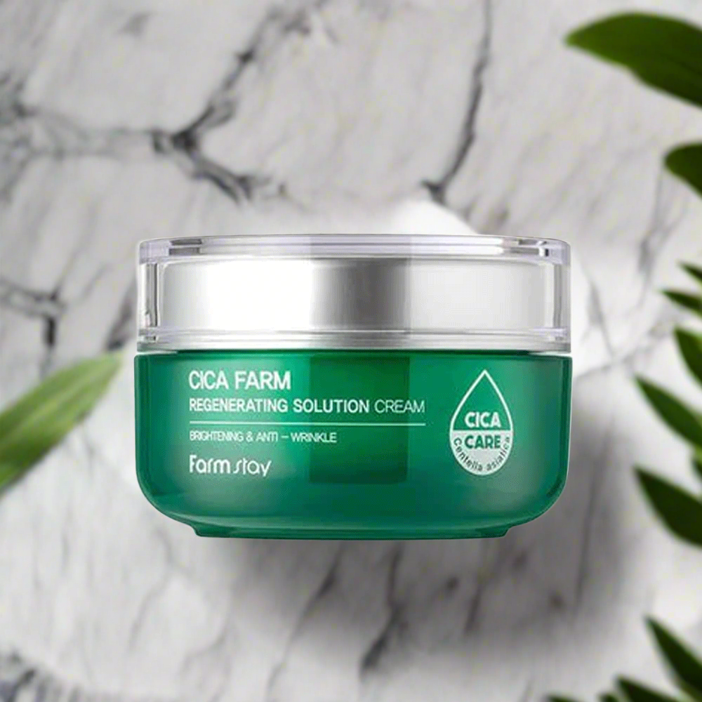 Farmstay Cica Farm Regenerating Solution Cream - Wrinkle improvement, brightening and soothing Centella Asiatica