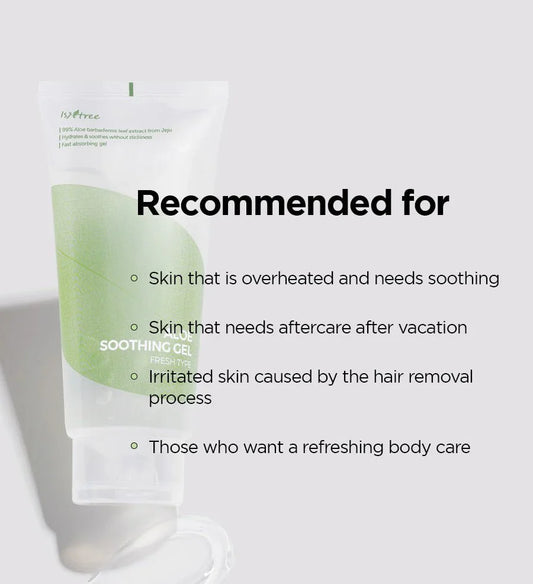 IsNtree Aloe Soothing Gel – 99% Jeju Aloe Vera for Face & Body | Lightweight Gel for Sensitive, Sun-Exposed, or Irritated Skin| Fragrance-Free, Made in Korea