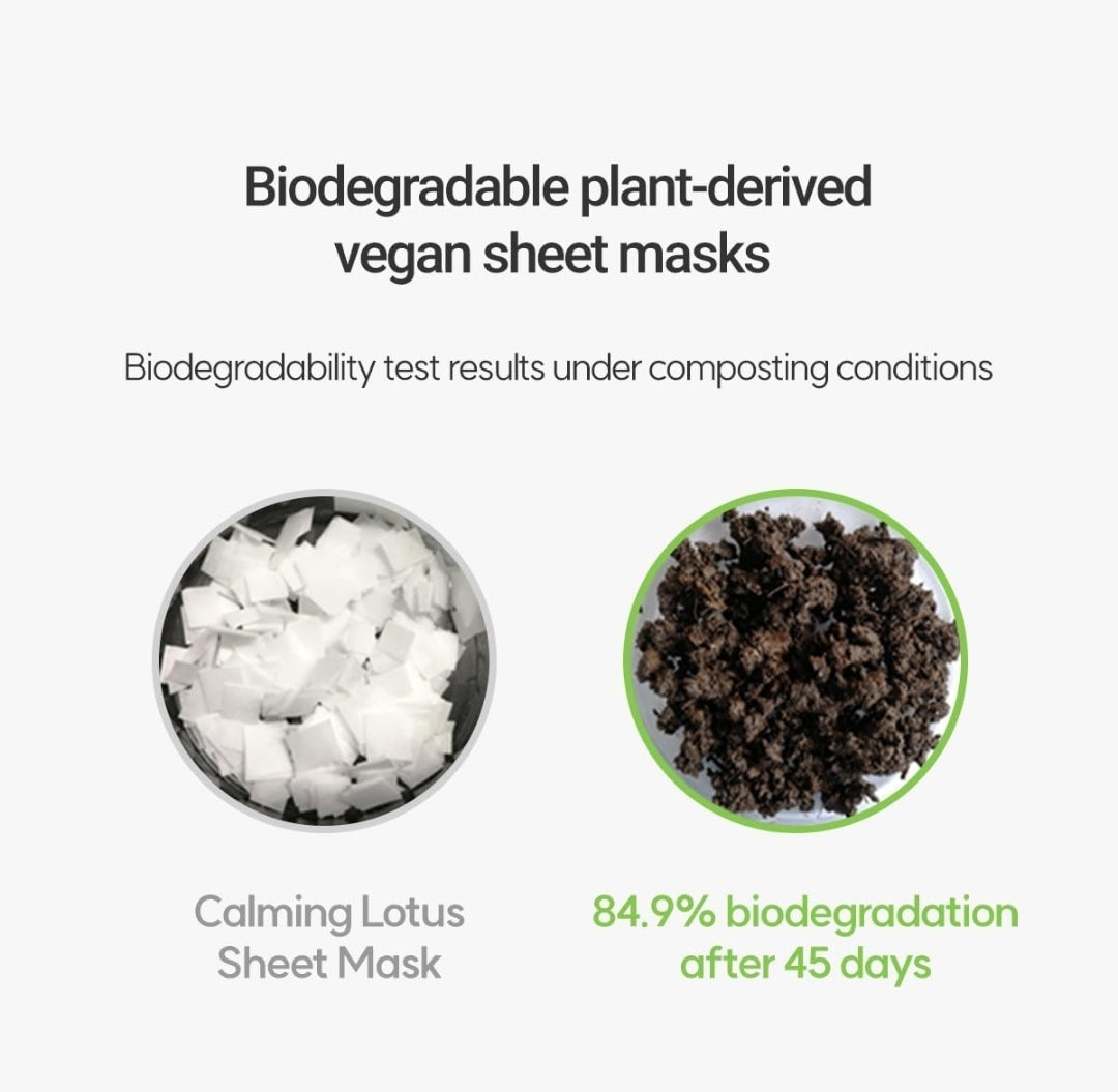 ROVECTIN Lotus Sheet Mask - Calming / Sensitive Packed with Lotus Flower Extract For Soothing and Long Lasting Hydration - 1 Mask