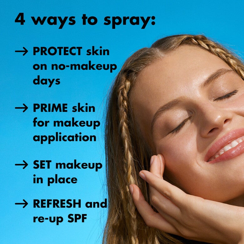 ELF SKIN All Set For Sun SPF 45 - Spray fijador para maquillaje de larga duración, ligero y no graso