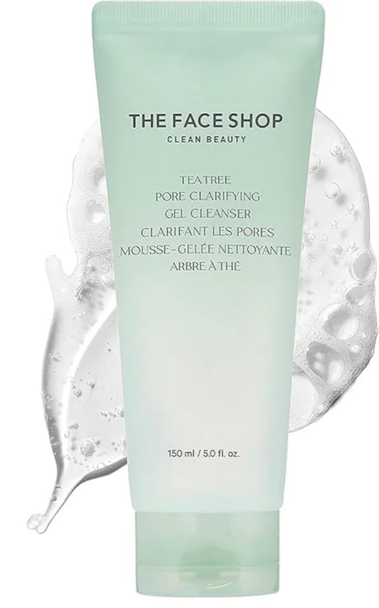The Face Shop Tea Tree Pore Clarifying Gel Cleanser - Ultra-low molecular Hyaluronic Acid that delivers moisture deep into the skin