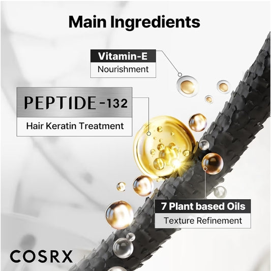 COSRX PEPTIDE 132 Ultra Perfect Hair Bonding Oil Serum - Keratin Treatment for Frizzy, Damaged, Dry Hair – Repairs Split Ends, Adds Hair Gloss with Argan & Jojoba Oils – For All Hair Types