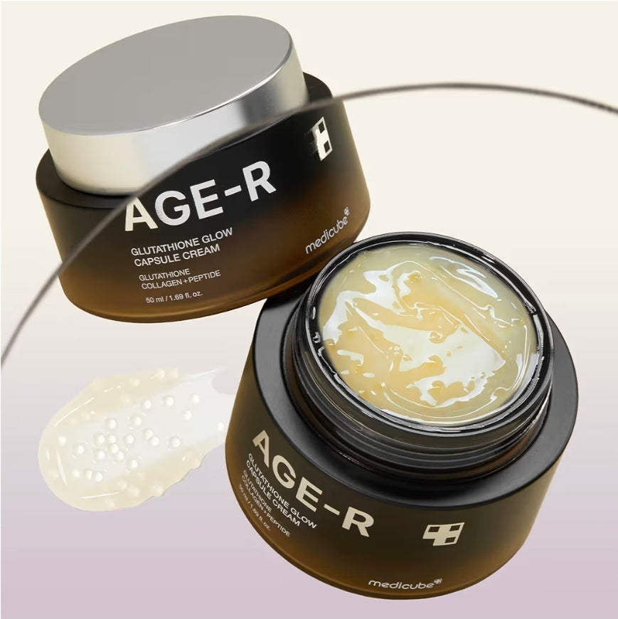 medicube AGE-R Glutathione Glow Capsule Facial Cream - Instant Lifting Moisturizer - Collagen Peptide For Hydrating Glow - Improve Blemishes, Uneven Skin Tone