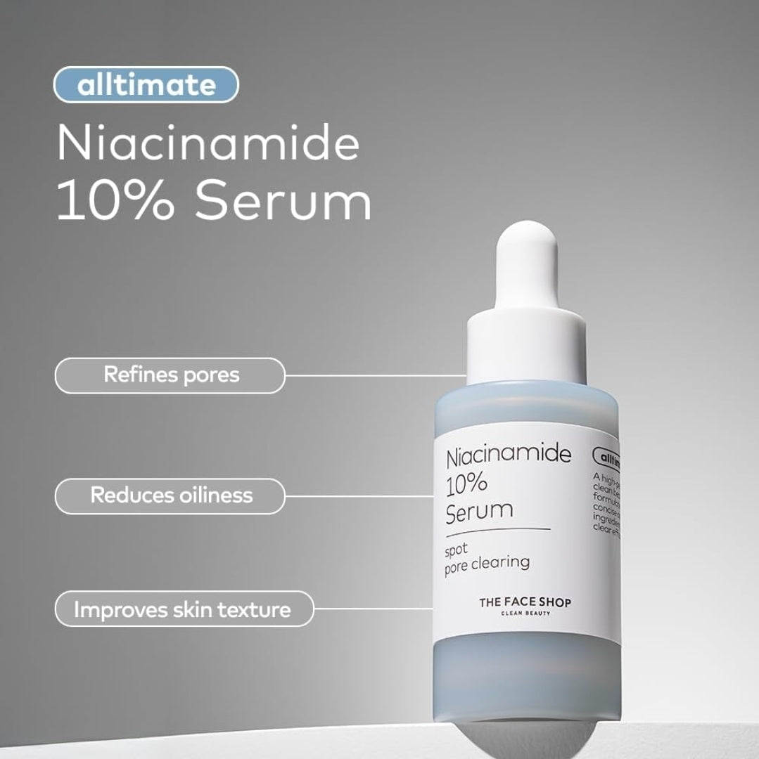The Face Shop Alltimate Niacinamide 10% - Serum for Face with Caffeine & Peptide - Oil Control, Dark Spots and Pore reducer
