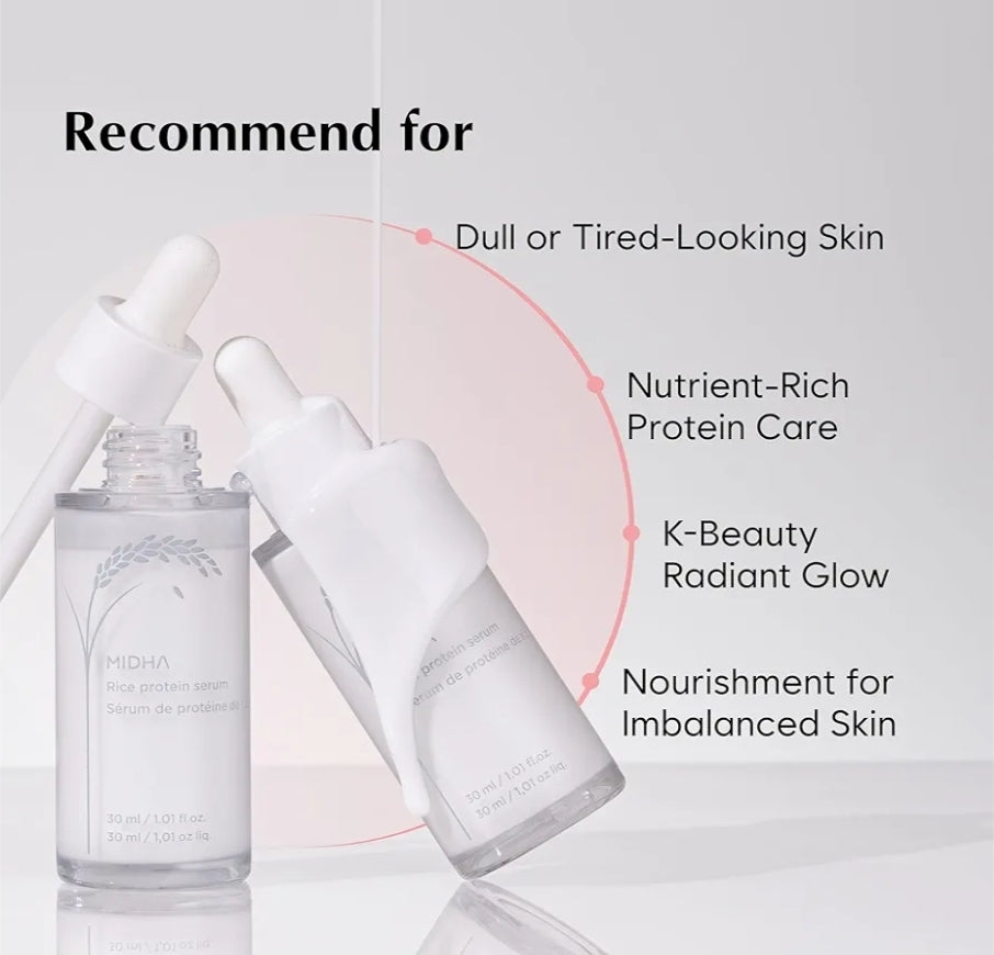 MIDHA Rice Protein Milky Serum - Deep hydration, Moisture balance, Firm Elasticity, Skin Barrier Support, Ceramide Skincare, Non-greasy finish, Smooth and hydrated, vegan