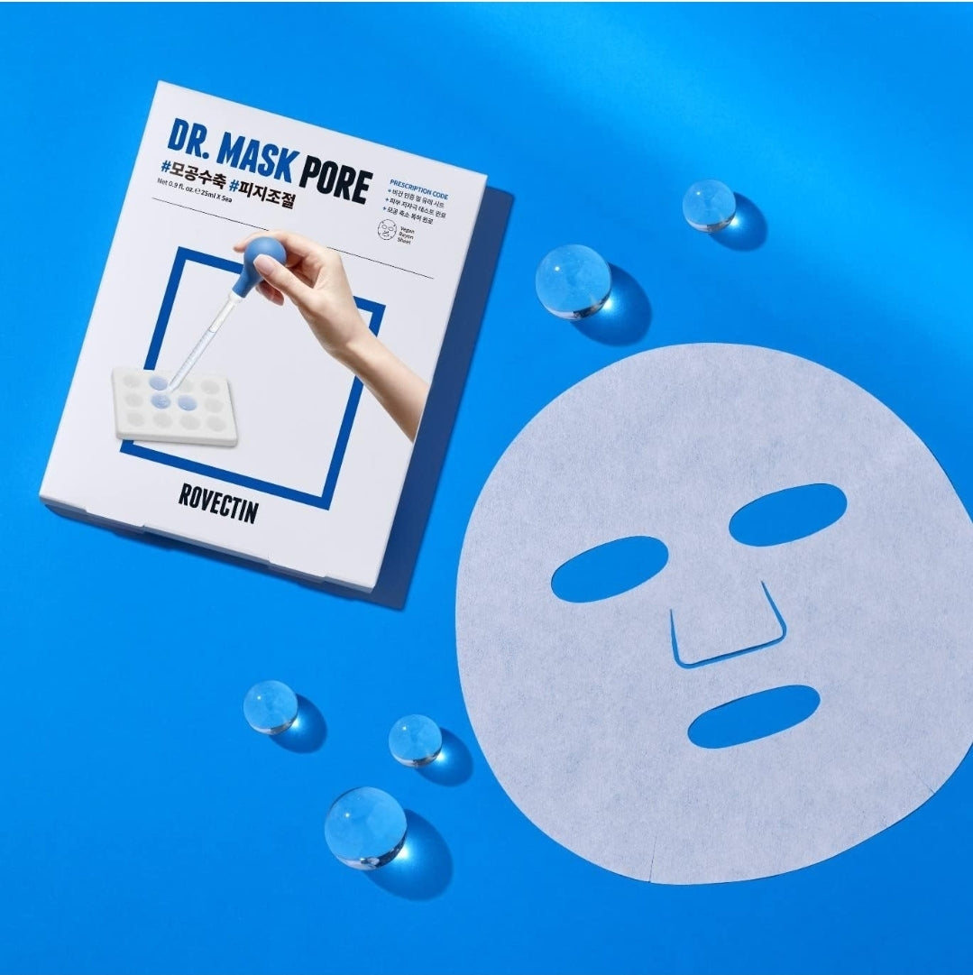 ROVECTIN Dr. Mask Pore Tightening Sheet Mask - Sebum Control and Pore Treatment - 1 Mask