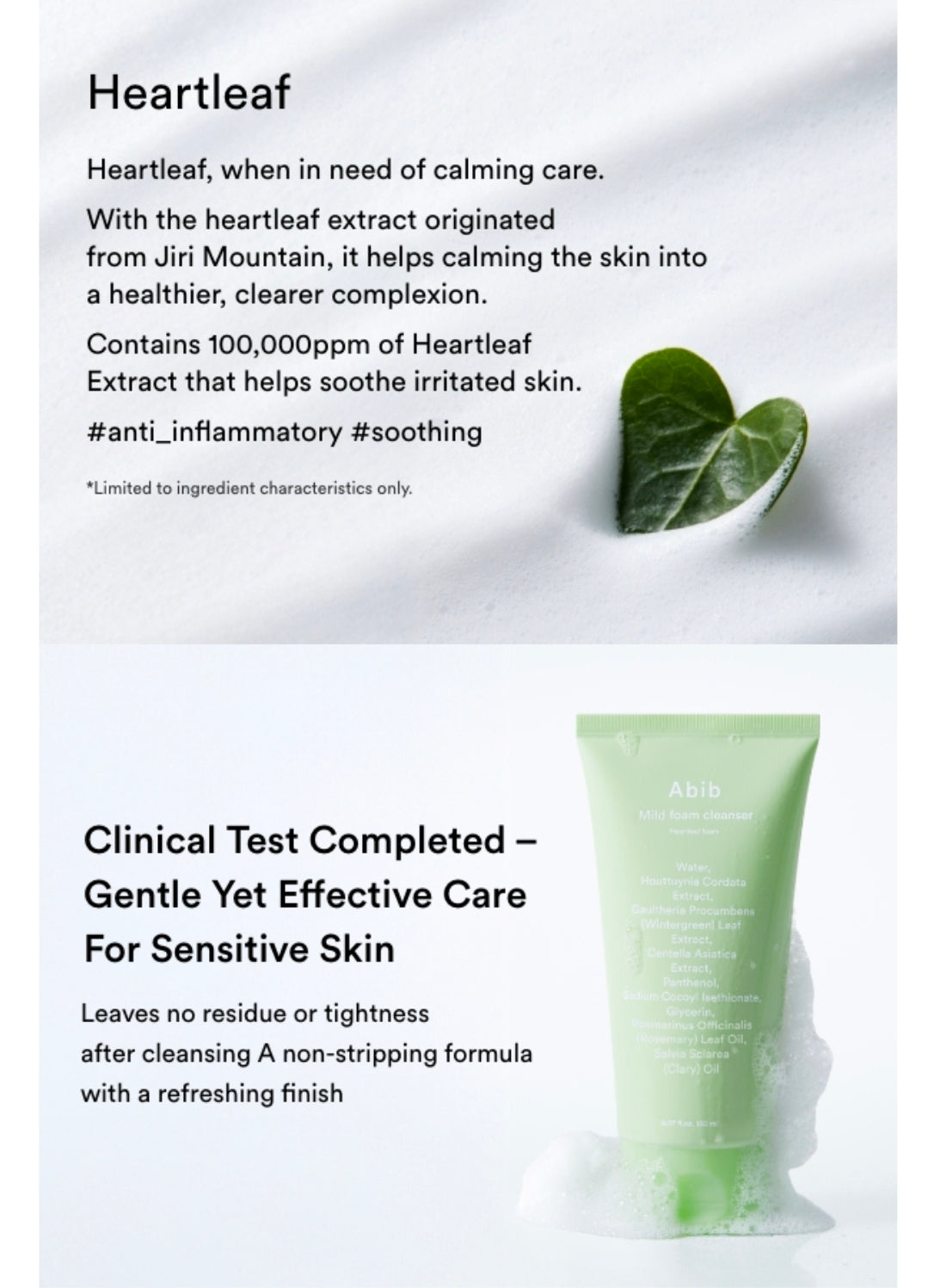 Abib Mild Foam Cleanser Heartleaf Foam