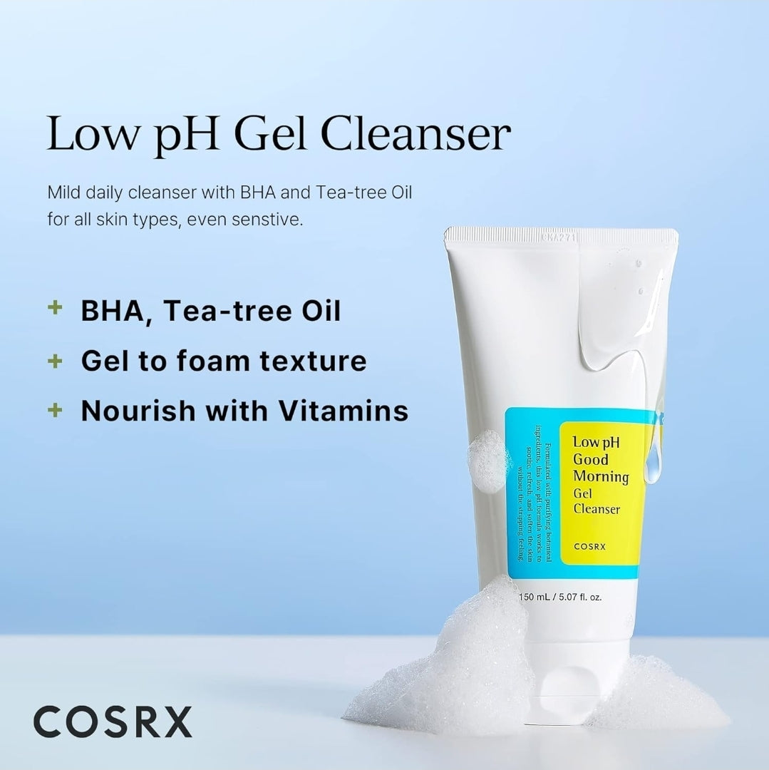 COSRX Low pH Good Morning Gel Face Cleanser BHA - Removes impurities strengthening your skin barrier