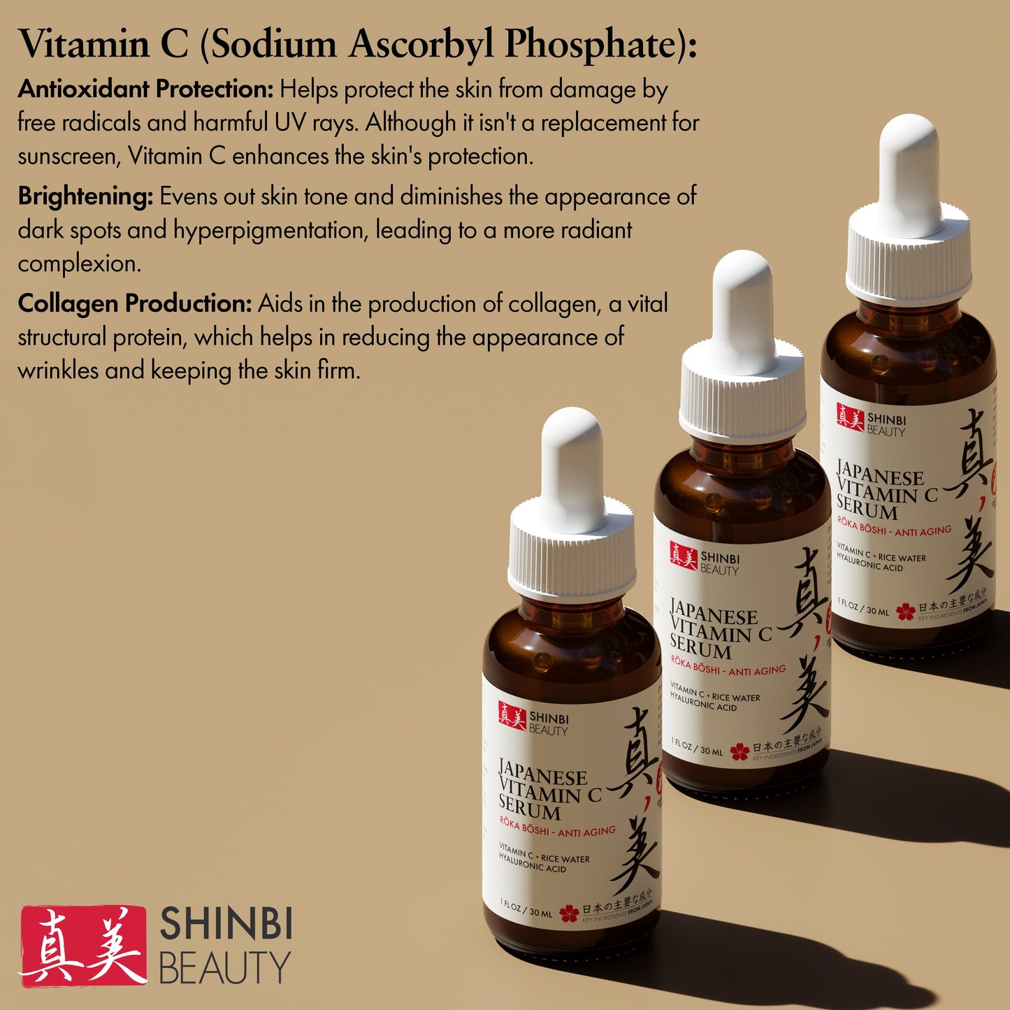 Suero japonés de vitamina C Shinbi Beauty