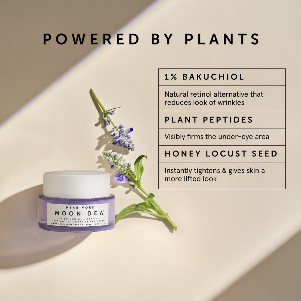 Herbivore Dew 1% Bakuchiol + Peptides Retinol Alternative Firming Eye Cream - Fine lines and wrinkles, Loss of firmness, Dryness, Signs of aging around the eyes