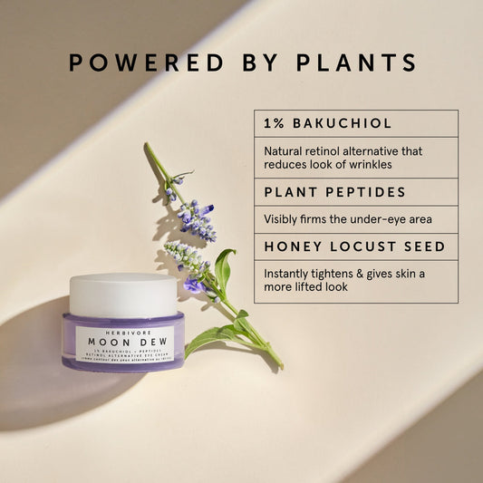 Herbivore Dew 1% Bakuchiol + Peptides Retinol Alternative Firming Eye Cream - Fine lines and wrinkles, Loss of firmness, Dryness, Signs of aging around the eyes