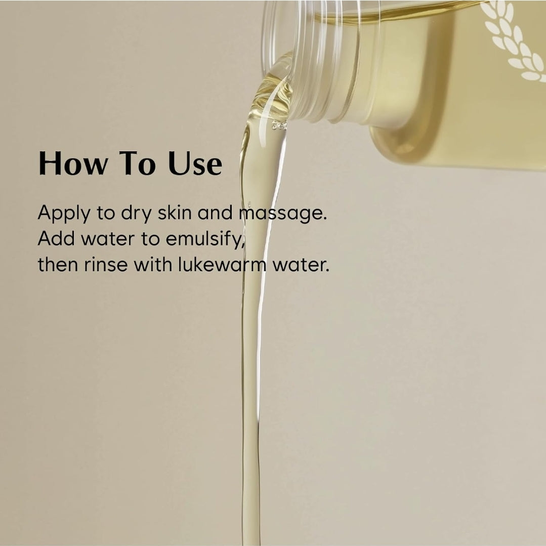 MIDHA Rice Cleansing Oil - Gentle Makeup Remover, Hydrating, Lightweight, Plant-Based, Moisturizing First-Step Cleanser, Balanced Skin with Residue-Free, Sebum Care Formula