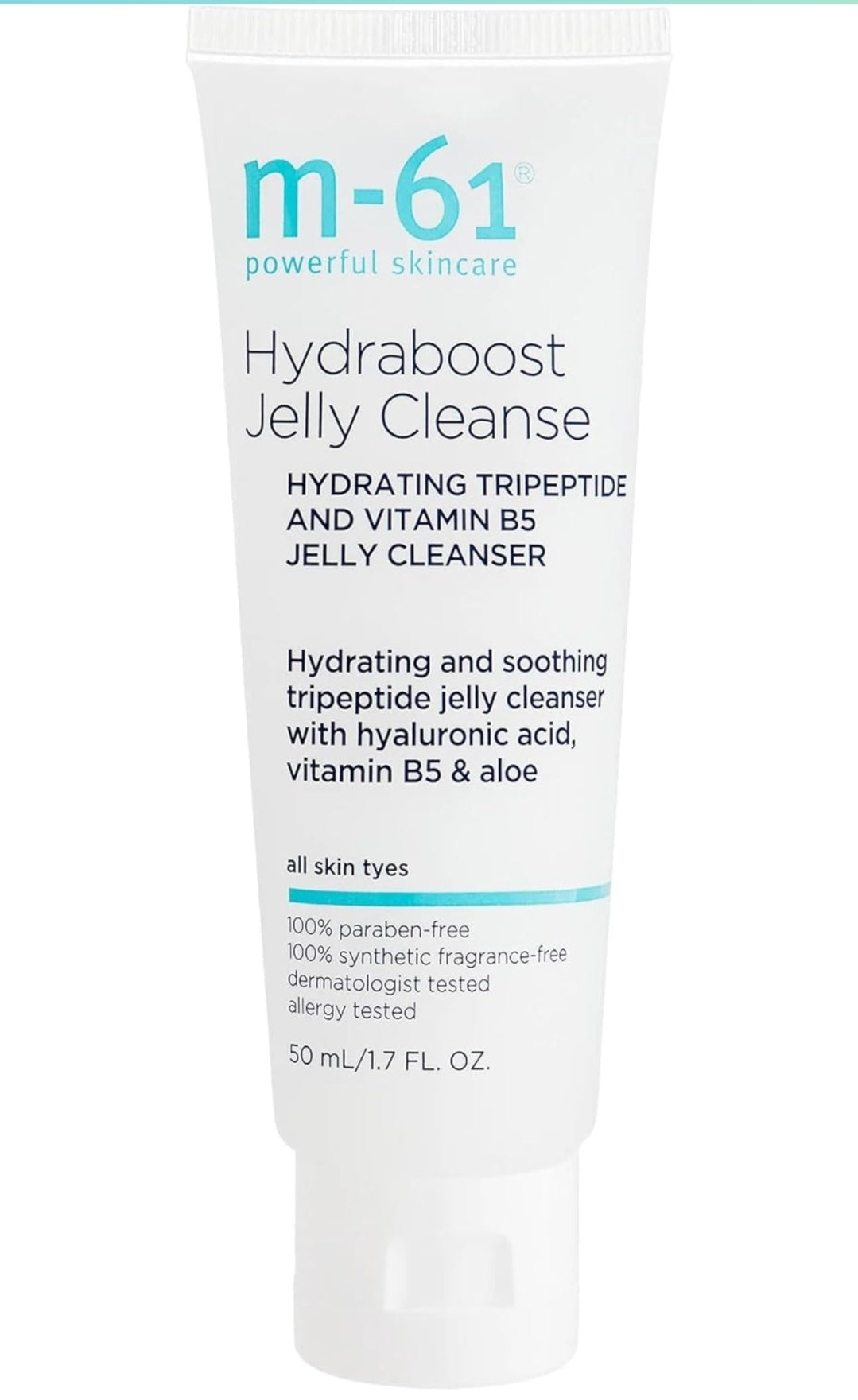 M-61 Hydraboost Gel Limpiador - Gel limpiador hidratante y calmante con tripéptidos, ácido hialurónico, vitamina B5 y aloe.