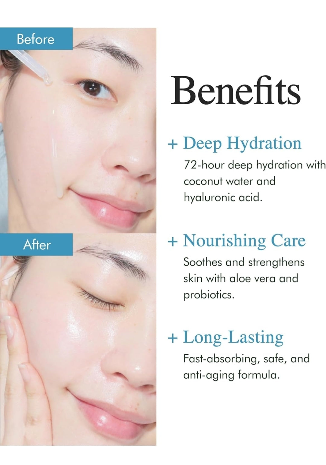 9 Wishes Hydra Glowing Deep Hydration Ampoule – Award-Winning Hydrating Serum for Face with Hyaluronic Acid Coconut Water, Long-Lasting Moisture