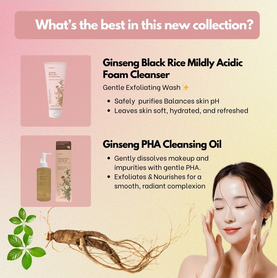 Glamfox Ginseng Black Rice Low PH Cleanser - Removes impurities without irritating, sensitive skin, leaving your skin refreshed and hydrated