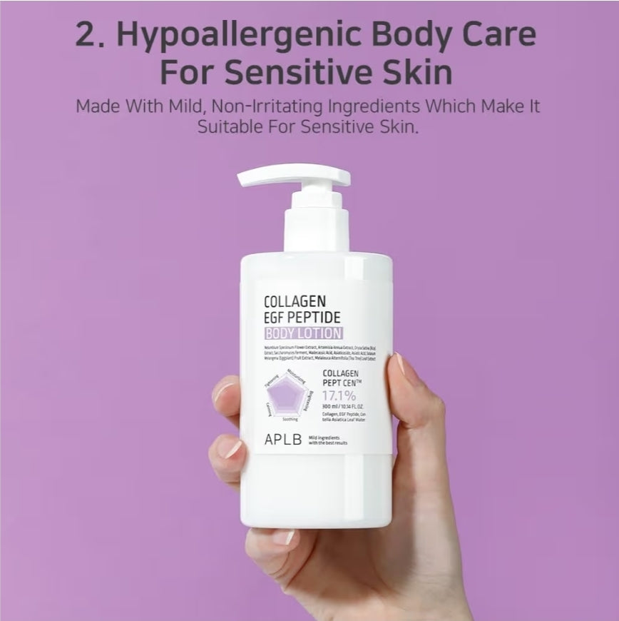 APLB Collagen EGF Peptide Body Lotion - COLLAGEN PEPT CEN 17.1%, Elasticity care, Long lasting moisturizing, Revitalize for gentle and improve skin texture