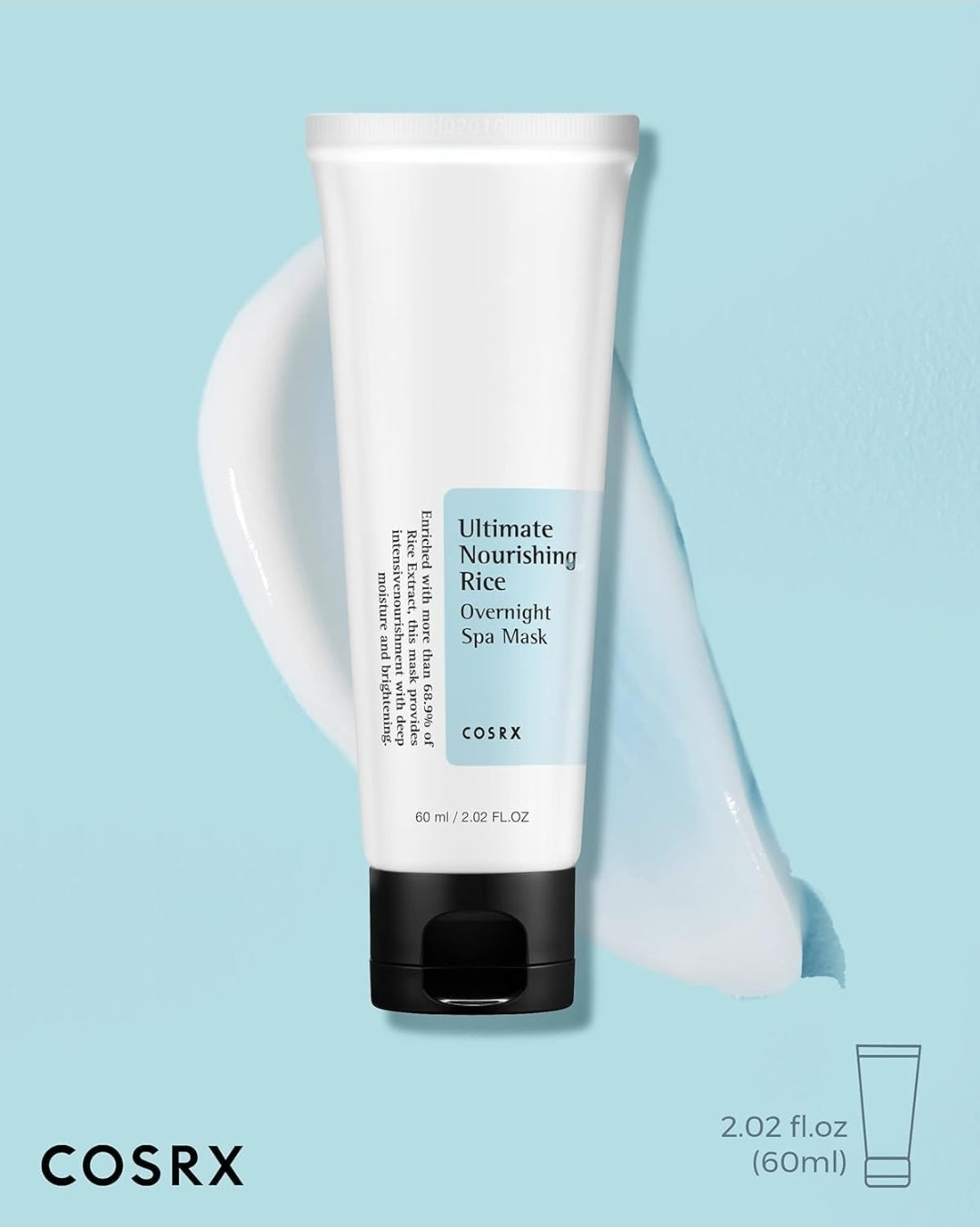 Mascarilla de spa nocturna de arroz nutritiva definitiva de COSRX: extracto de arroz al 68 % y niacinamida al 2 %