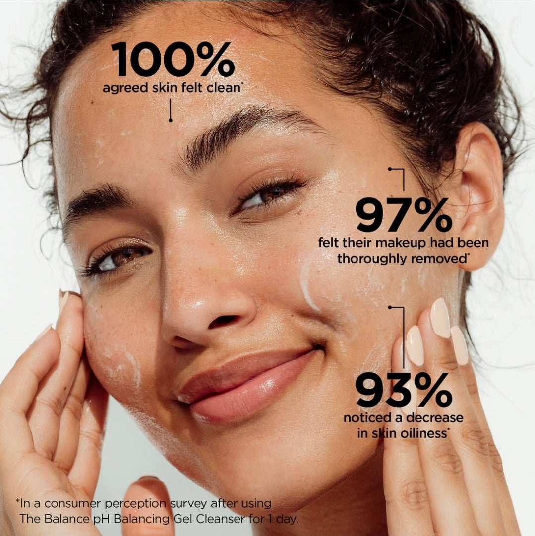 BeautyBio The Balance - Gel limpiador facial equilibrante con pH, raíz de jengibre natural y extracto de avena