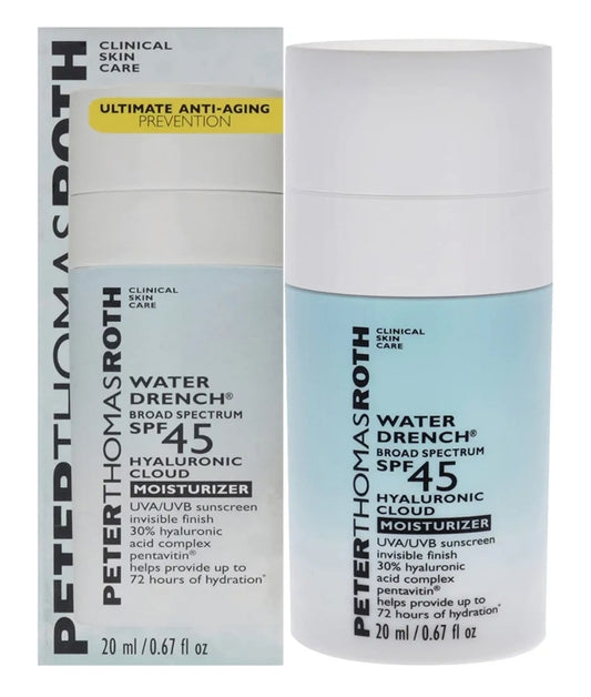 Peter Thomas Roth Water Drench Broad Spectrum SPF 45 Hyaluronic Cloud Moisturizer - SPF Moisturizer for Face, Lightweight and Water-Resistant