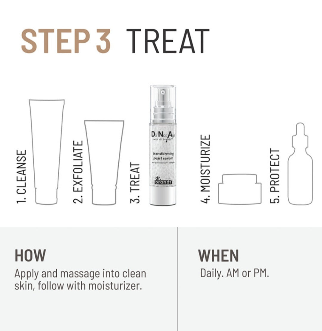 Dr. Brandt Do Not Age Transforming Pearl Serum - Juvenessence+ Complex, a combination of anti-aging ingredients which promote collagen and healthier skin