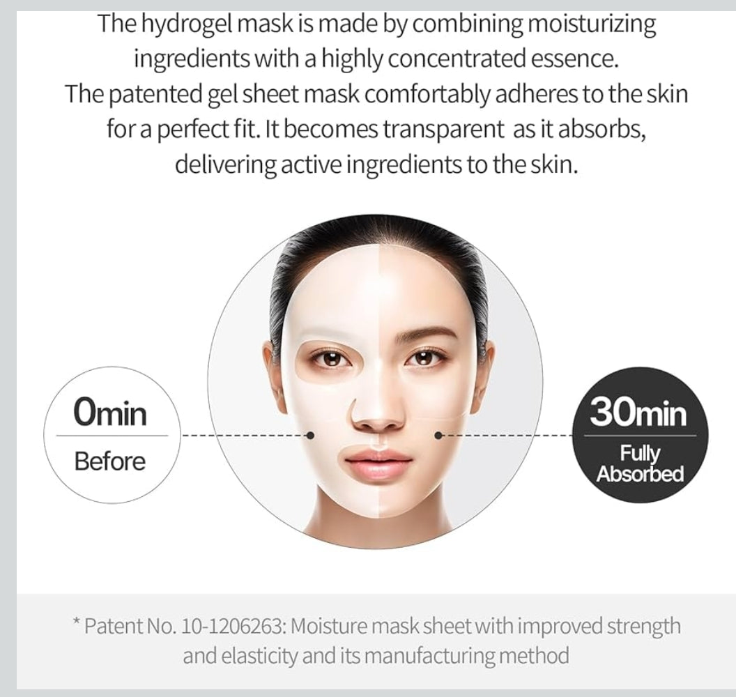 COSNORI Panthenol Hydrogel Mask - Calming & Hydrating, Supports Skin Texture, Moisturizing, Skin Comfort, Korean Facial Mask for Sensitive Skin - 1 Mask